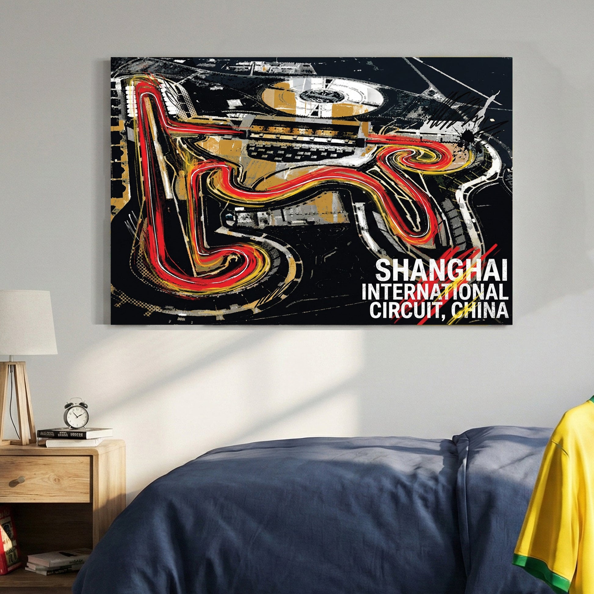 Shanghai circuit racing track neon wall art print