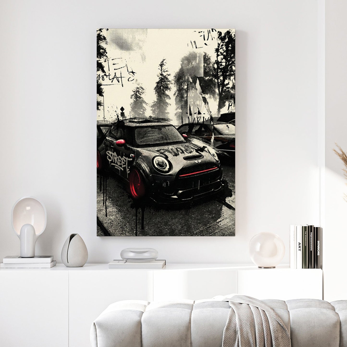 Mini Cooper graffiti street art wall art print