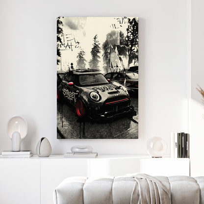 Mini Cooper graffiti street art wall art print