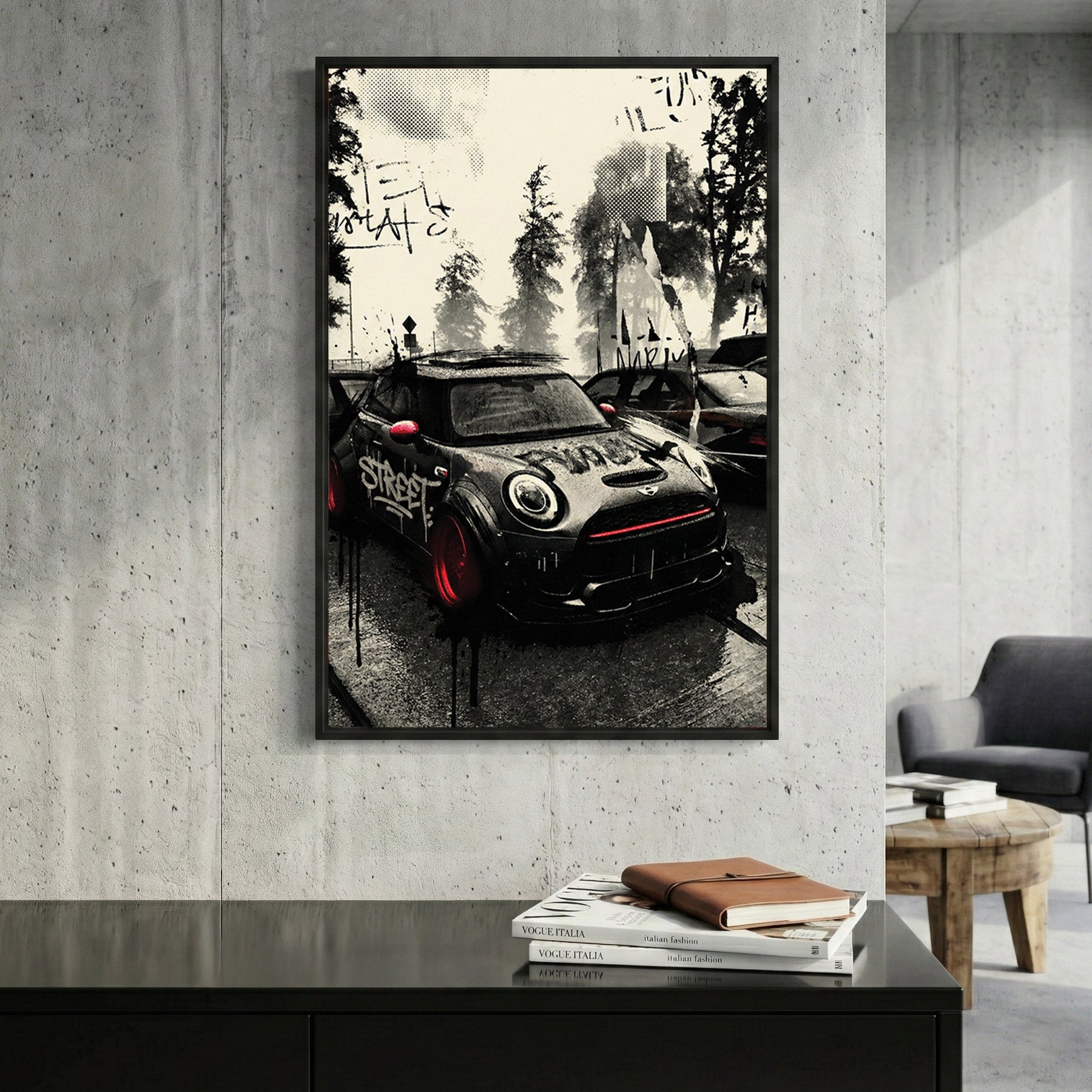 Mini Cooper graffiti street art wall art print