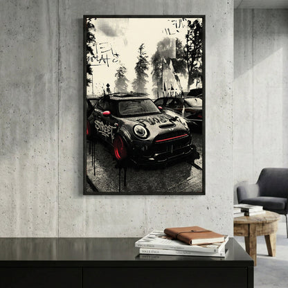 Mini Cooper graffiti street art wall art print