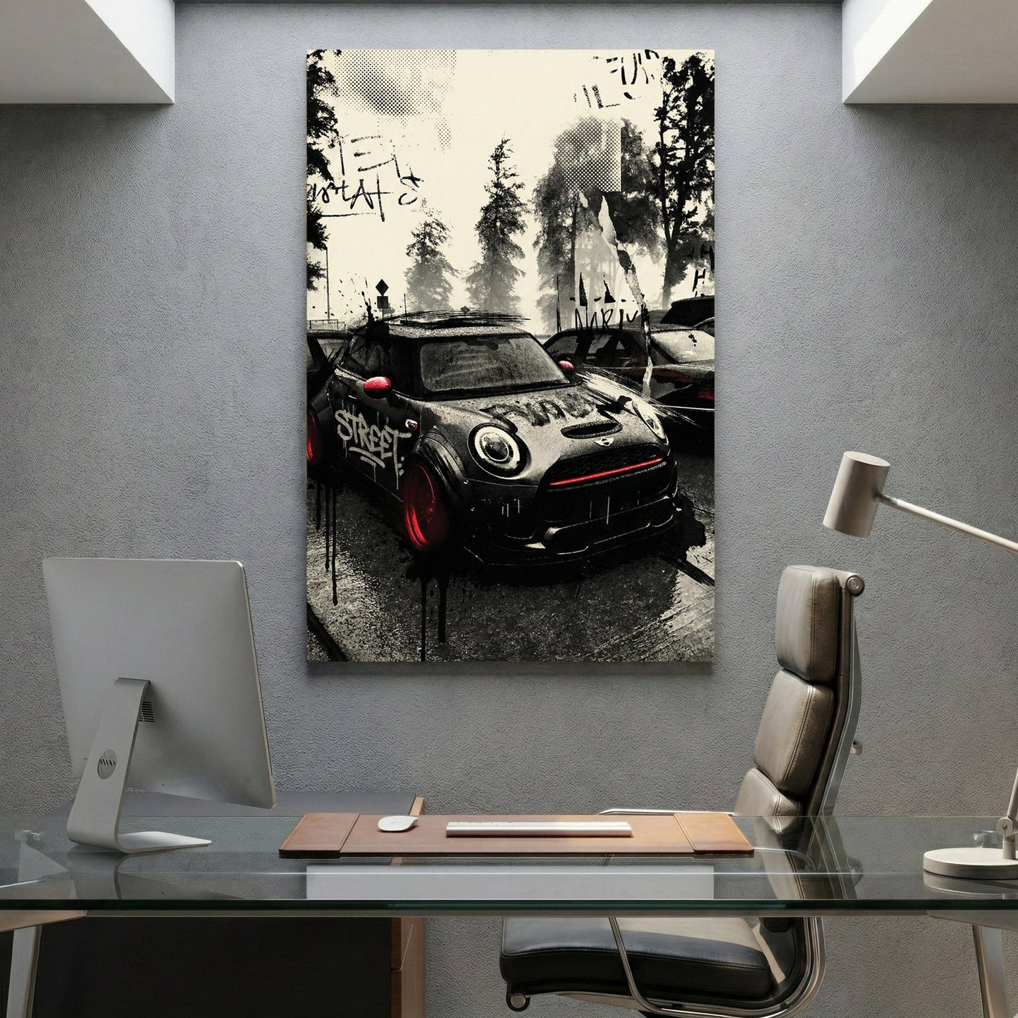 Mini Cooper graffiti street art wall art print