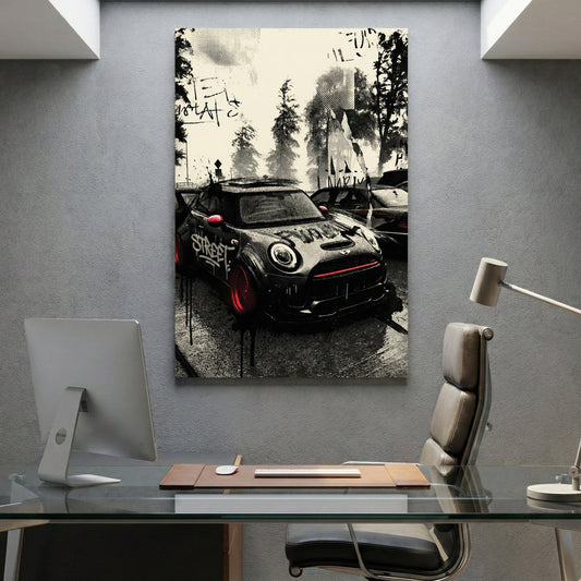 Mini Cooper graffiti street art wall art print