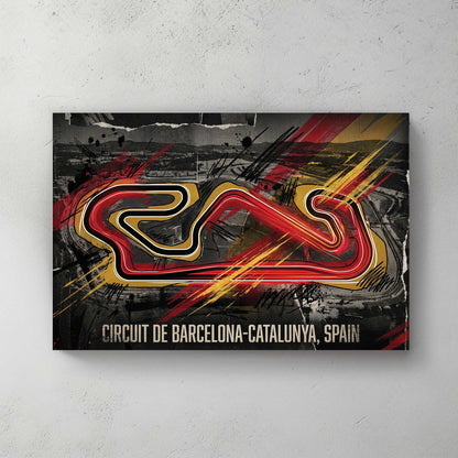 Circuit Barcelona-Catalunya race track motorsport wall art print