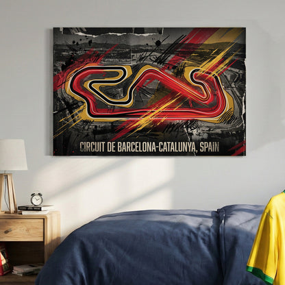 Circuit Barcelona-Catalunya race track motorsport wall art print