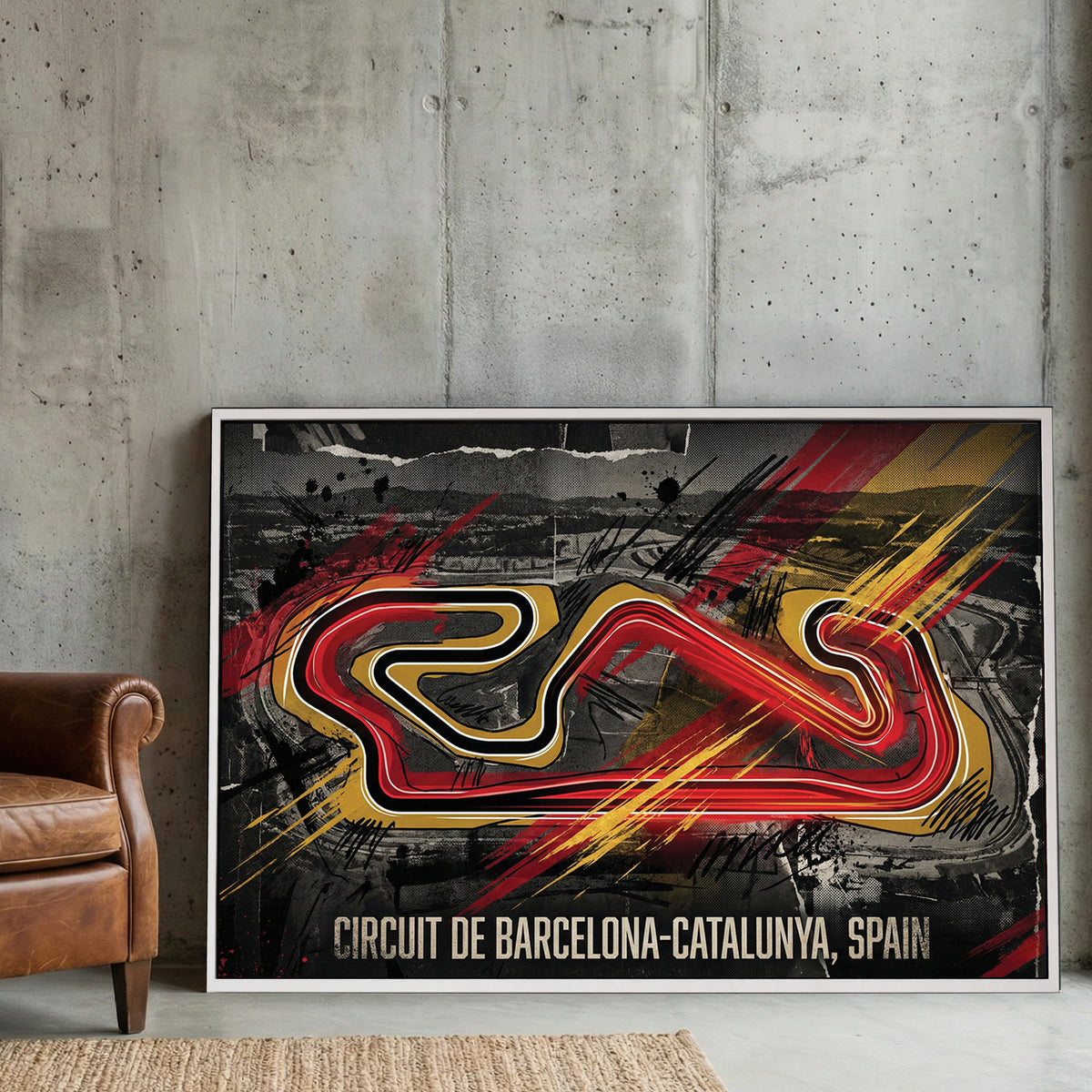 Circuit Barcelona-Catalunya race track motorsport wall art print