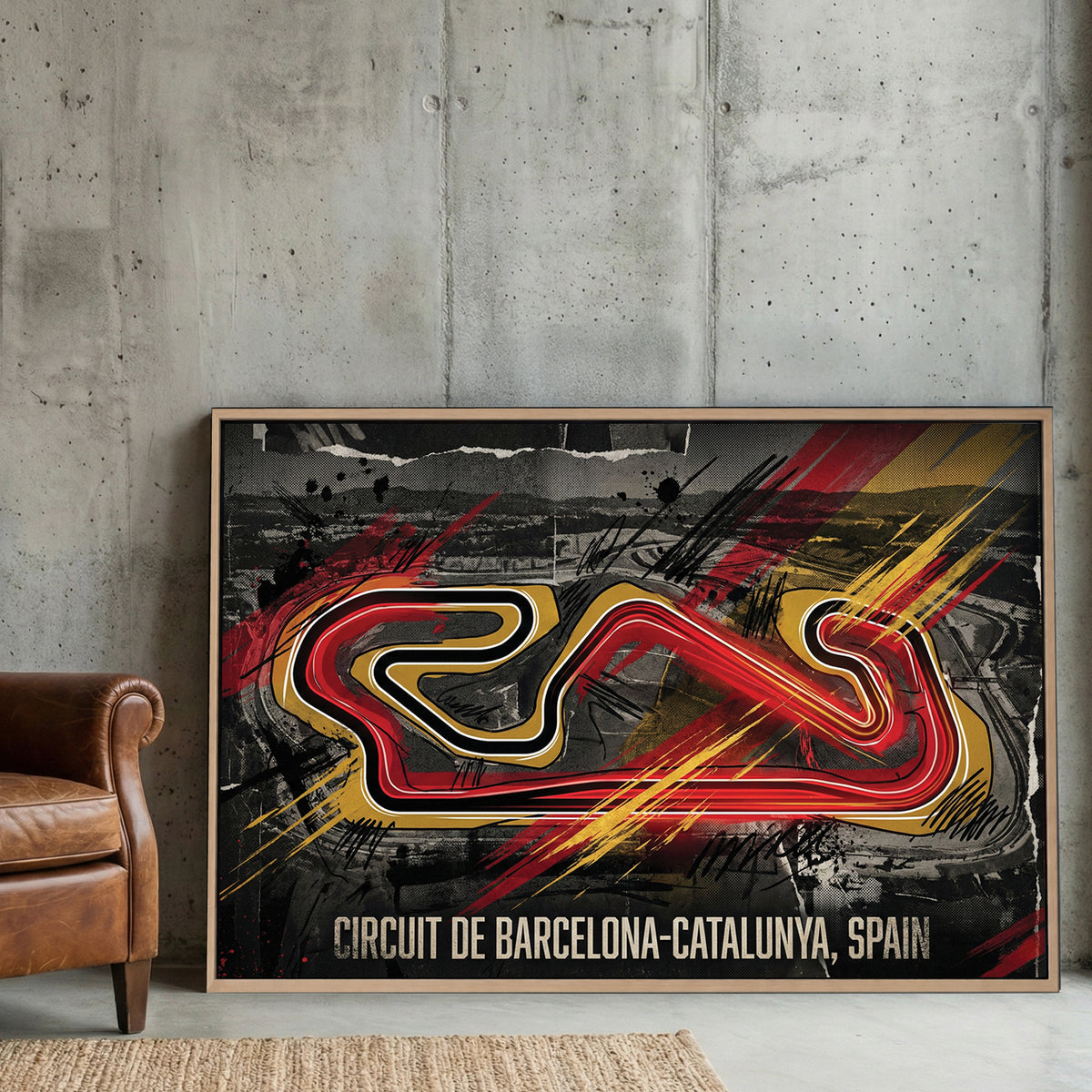 Circuit Barcelona-Catalunya race track motorsport wall art print
