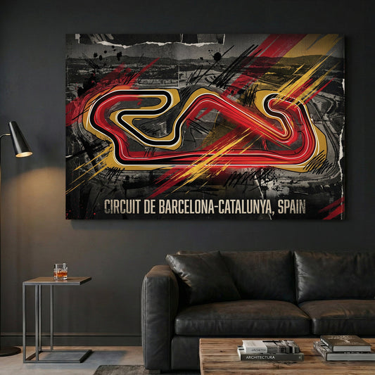 Circuit Barcelona-Catalunya race track motorsport wall art print