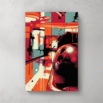 Single bowling ball in bright pop art colours