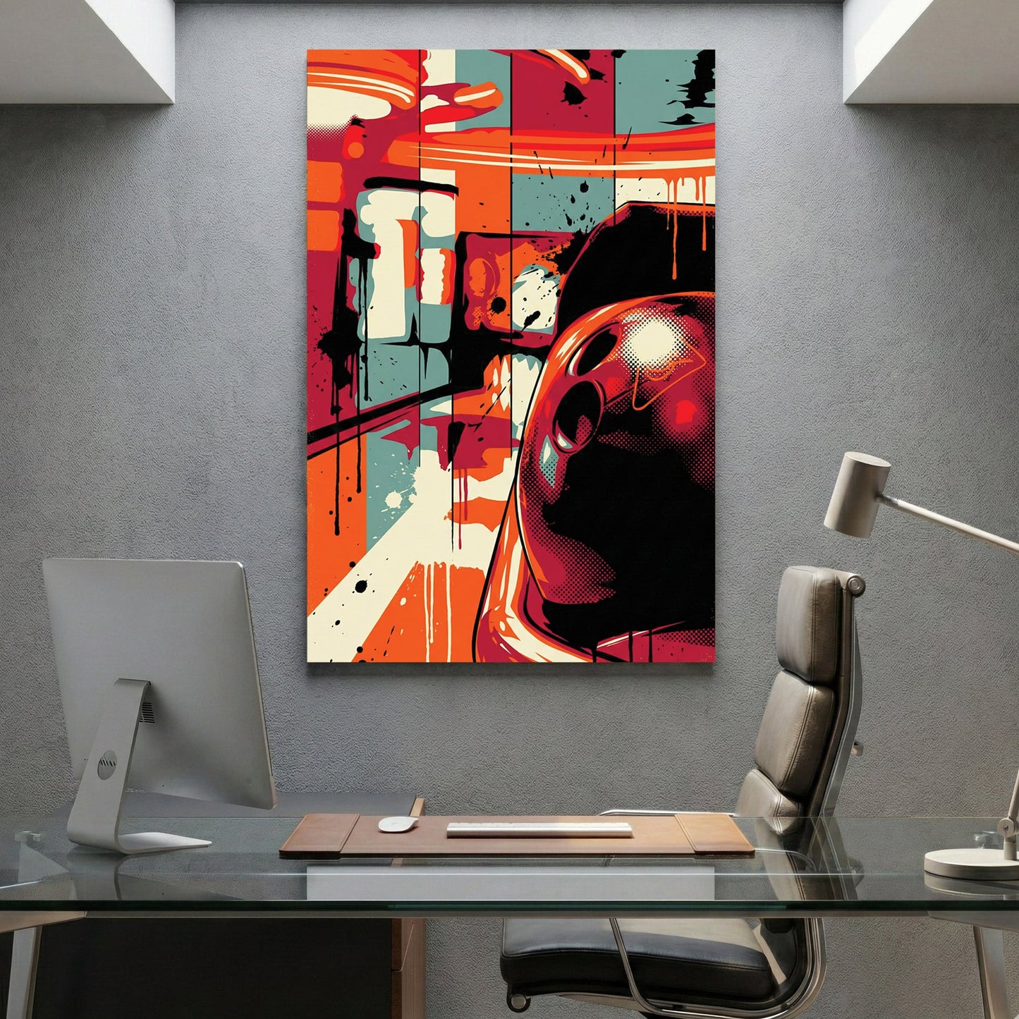 Single bowling ball in bright pop art colours