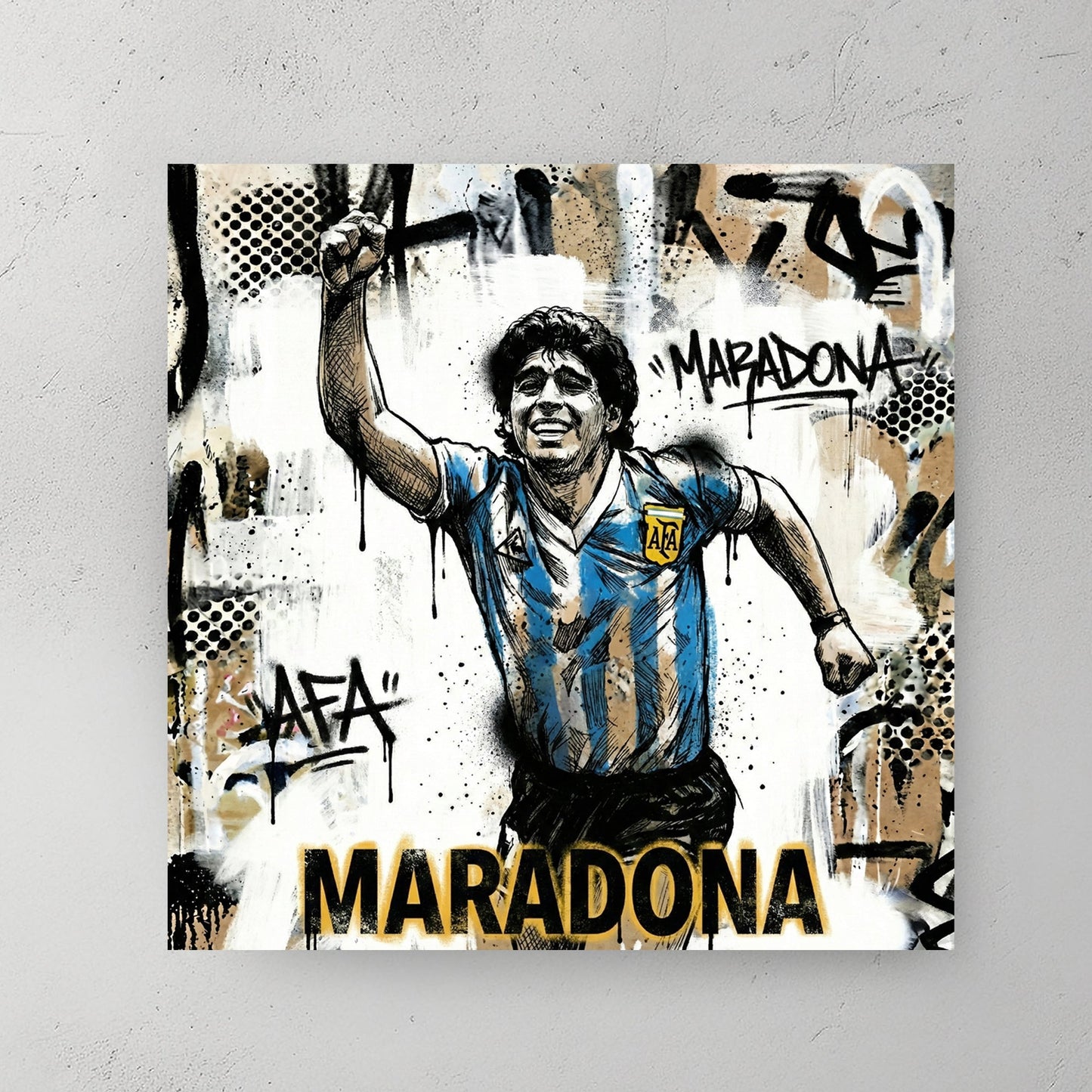 Diego Maradona football legend portrait wall art print