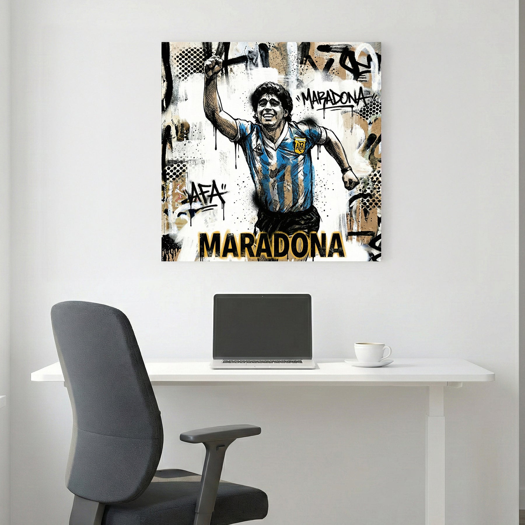 Diego Maradona football legend portrait wall art print