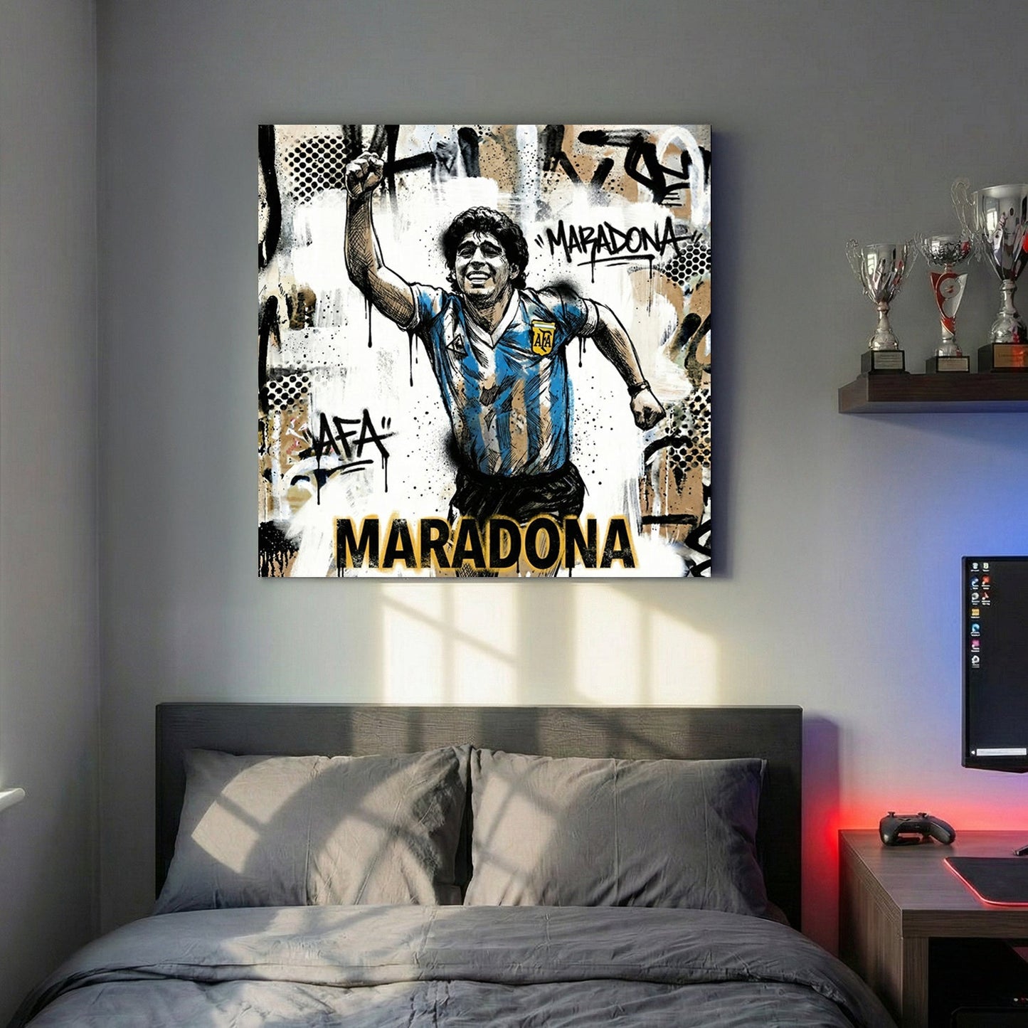 Diego Maradona football legend portrait wall art print