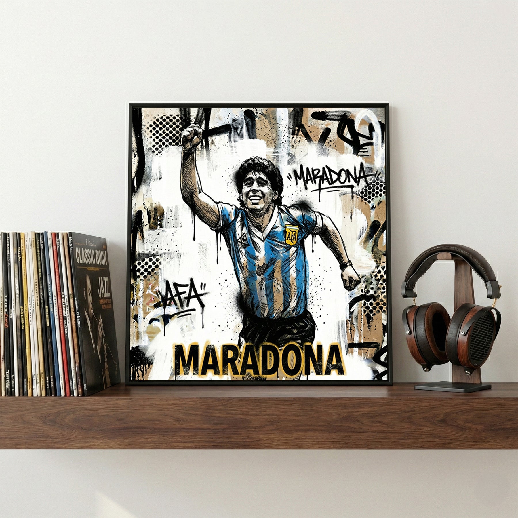 Diego Maradona football legend portrait wall art print