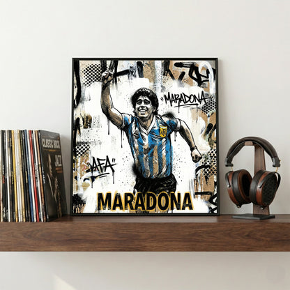 Diego Maradona football legend portrait wall art print