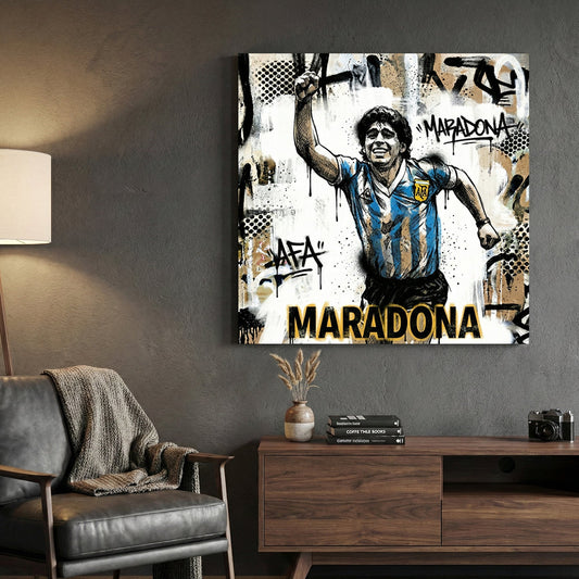 Diego Maradona football legend portrait wall art print