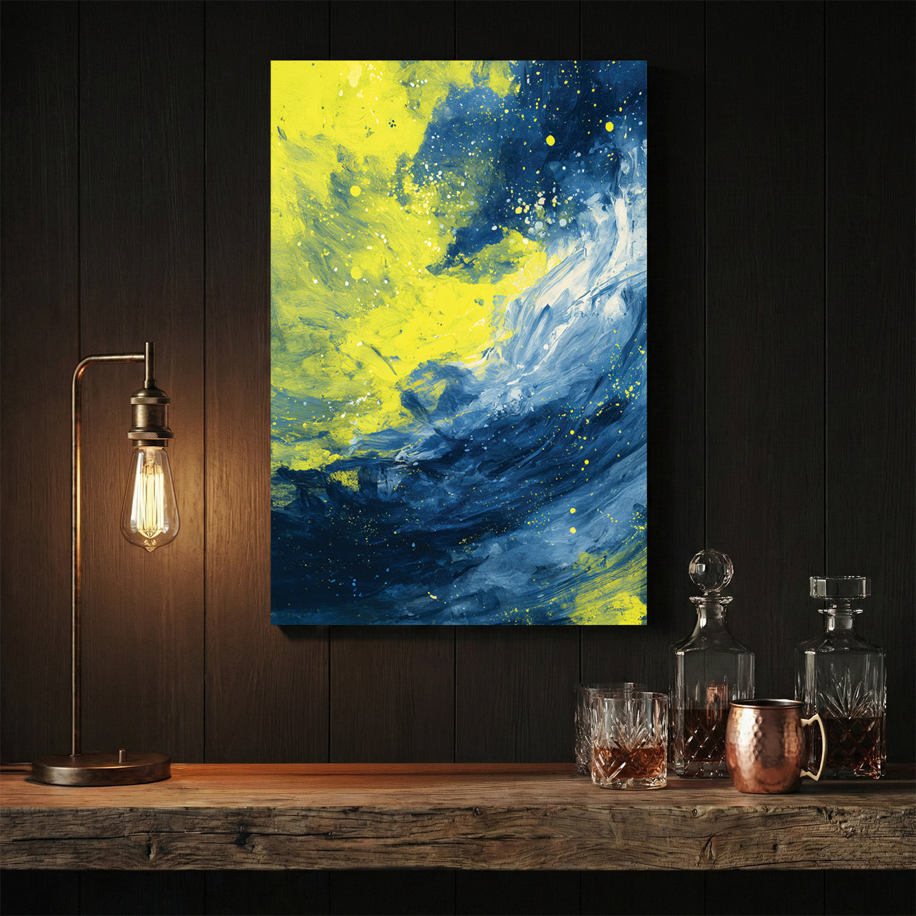 Abstract swirl motion fluid wall art print
