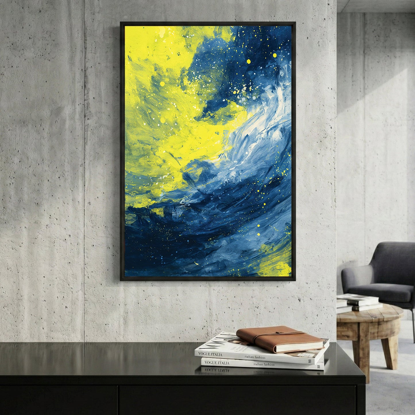 Abstract swirl motion fluid wall art print