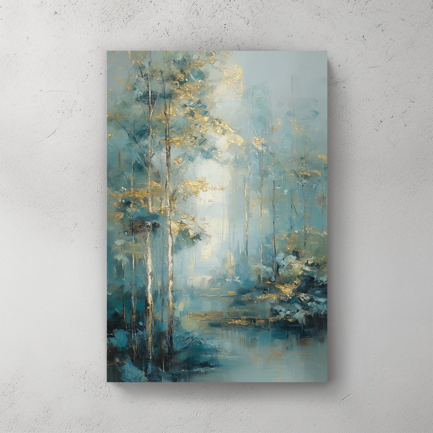 Forest waterway landscape serene wall art print