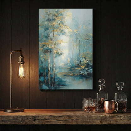 Forest waterway landscape serene wall art print