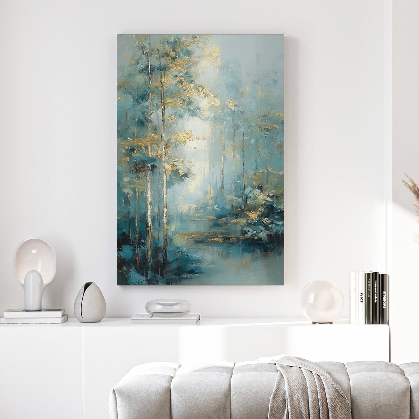 Forest waterway landscape serene wall art print