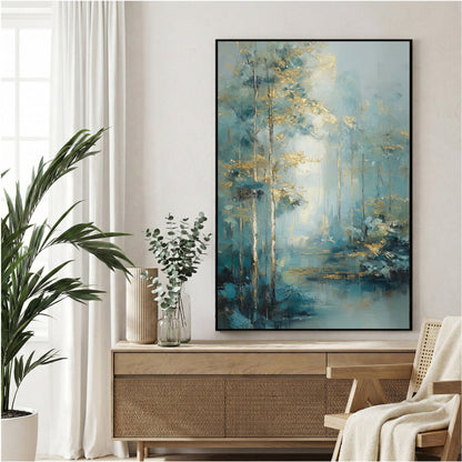 Forest waterway landscape serene wall art print