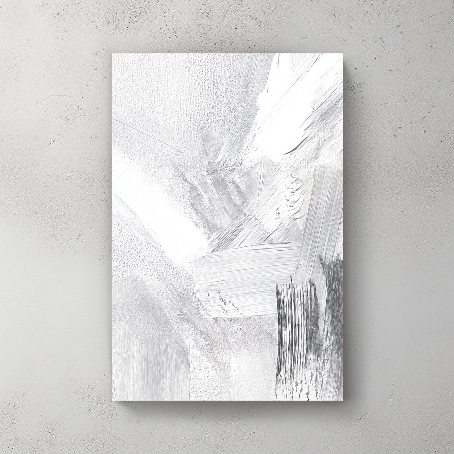 Abstract minimalist texture in white grey and blue subtle brush strokes wall art print