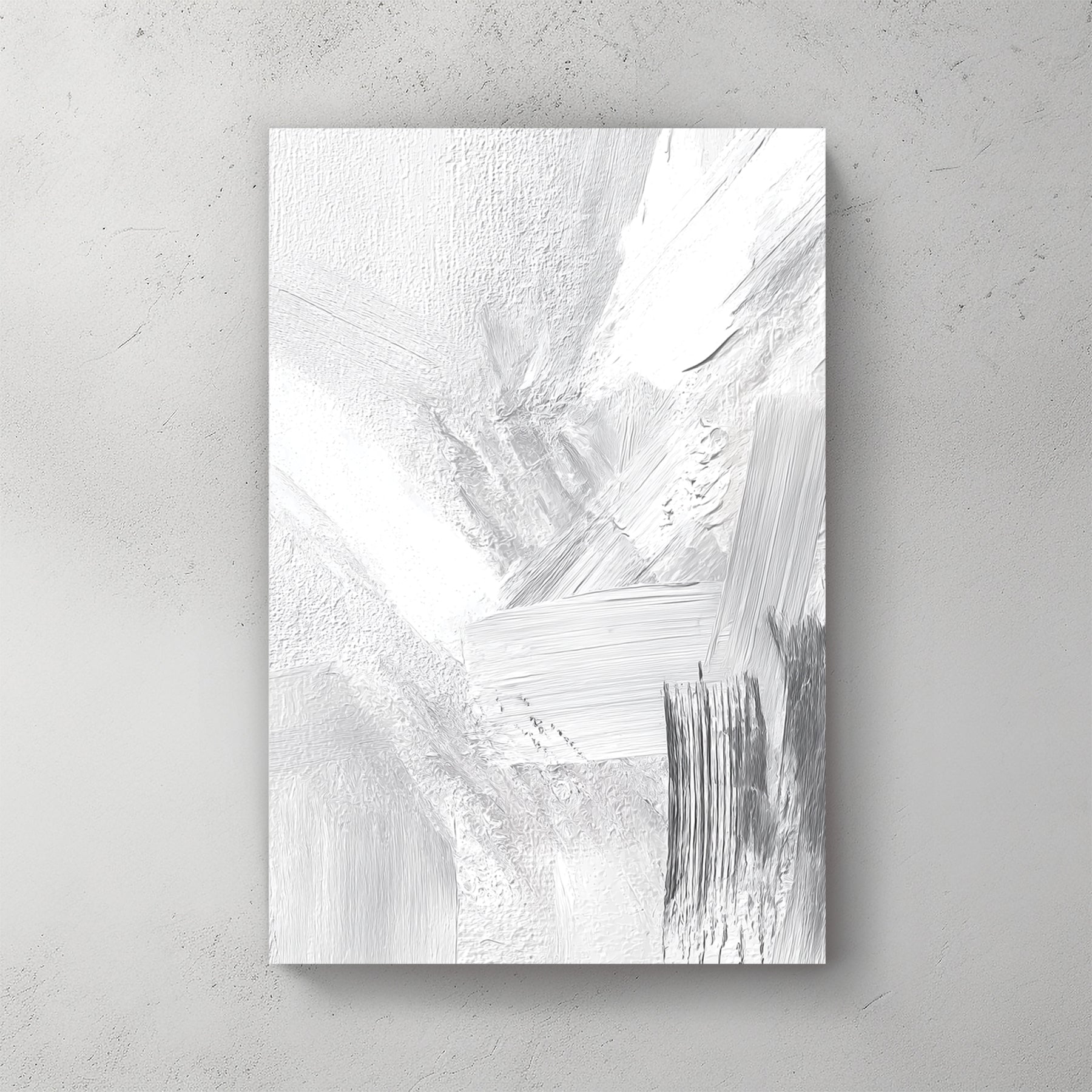 Abstract minimalist texture in white grey and blue subtle brush strokes wall art print