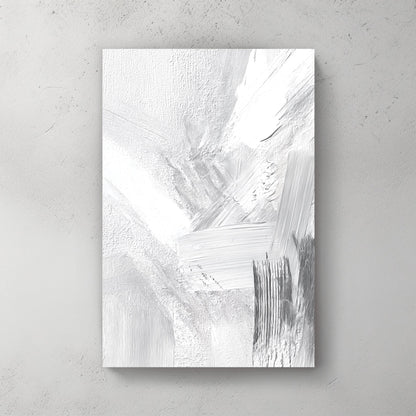 Abstract minimalist texture in white grey and blue subtle brush strokes wall art print