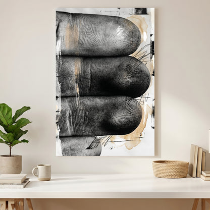 Hands Fingers Abstract Painting canvas wall art print styled in a modern interior
