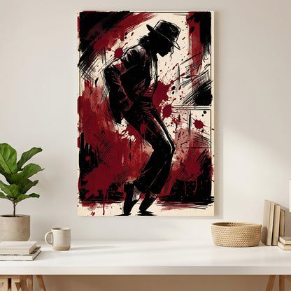 Michael Jackson Silhouette Pop Art canvas wall art print styled in a modern interior