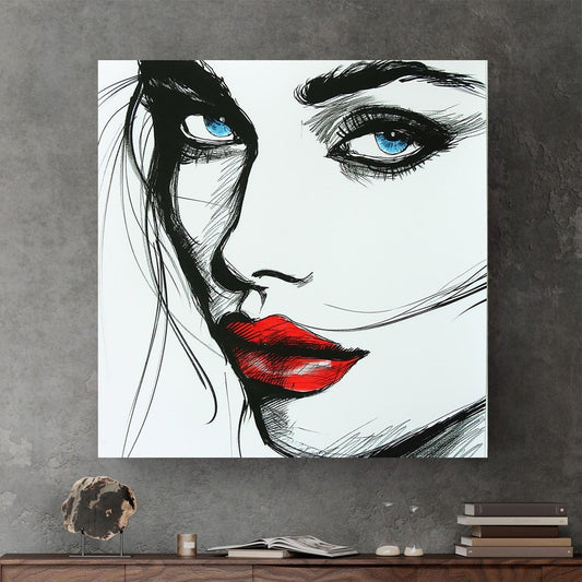Blue Profile #399 Canvas Wall Art & Metal Prints