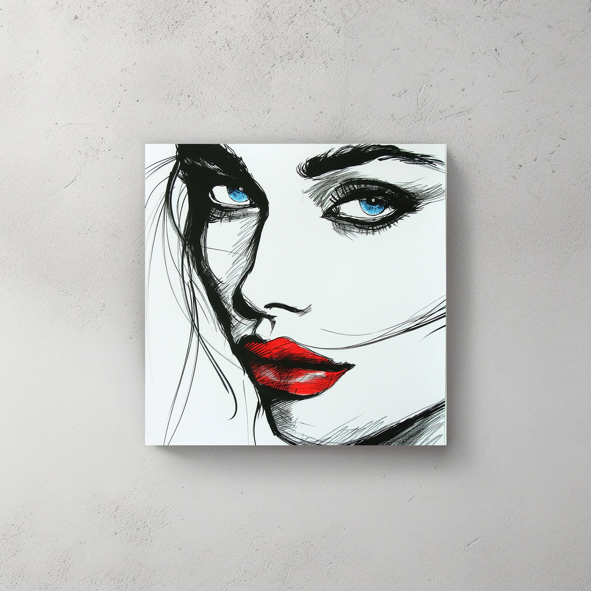 Blue Profile #399 Canvas Wall Art & Metal Prints