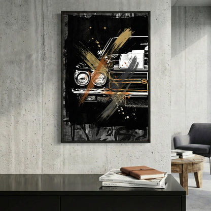 Chevrolet Chevelle SS Muscle Car framed canvas wall art print in a gallery-style display