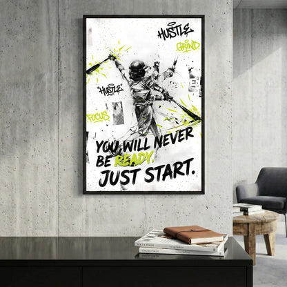 Baseball Player Motivational Quote framed canvas wall art print in a gallery-style display