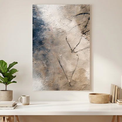 Neutral Beige Minimalist Abstract canvas wall art print styled in a modern interior