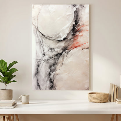Neutral Marble Stone Abstract canvas wall art print styled in a modern interior