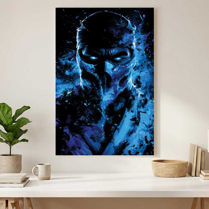 Sub-Zero Mortal Kombat canvas wall art print styled in a modern interior