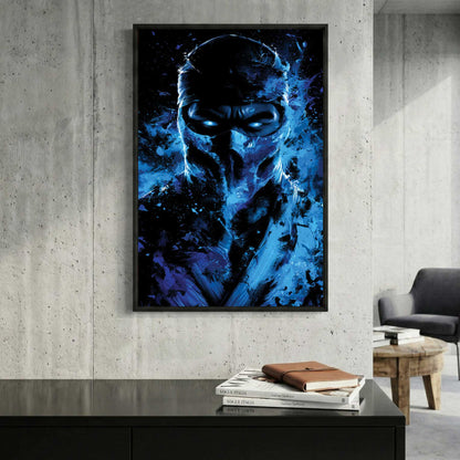 Sub-Zero Mortal Kombat framed canvas wall art print in a gallery-style display