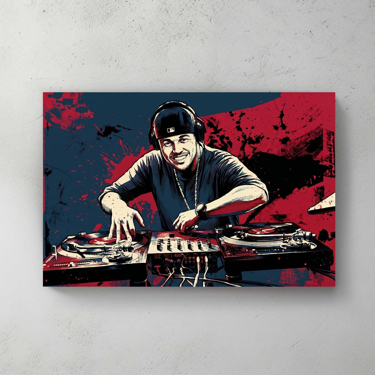 Custom dj portrait in bold ink style — personalized wall art from your photo