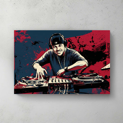 Custom dj portrait in bold ink style — personalized wall art from your photo