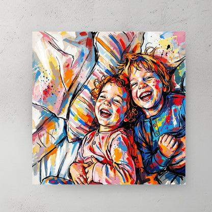 Custom portrait in expressive paint splatter style — personalized wall art from your photo
