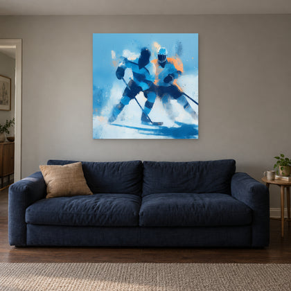 Hockey Chasing the Puck Wall Art #4367