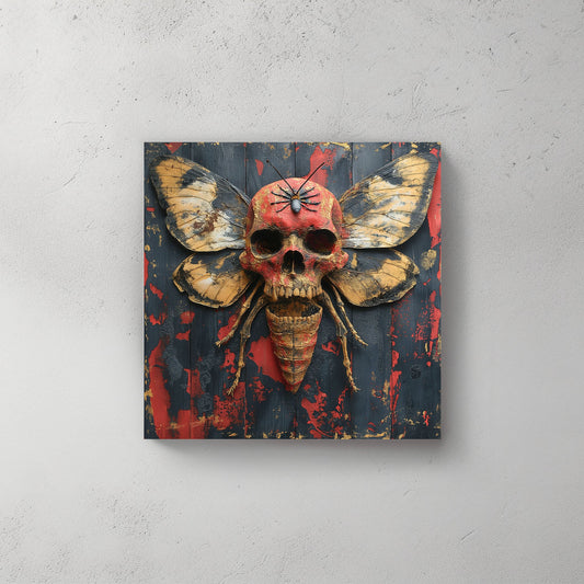 Red Moth #436 Canvas Wall Art & Metal Prints