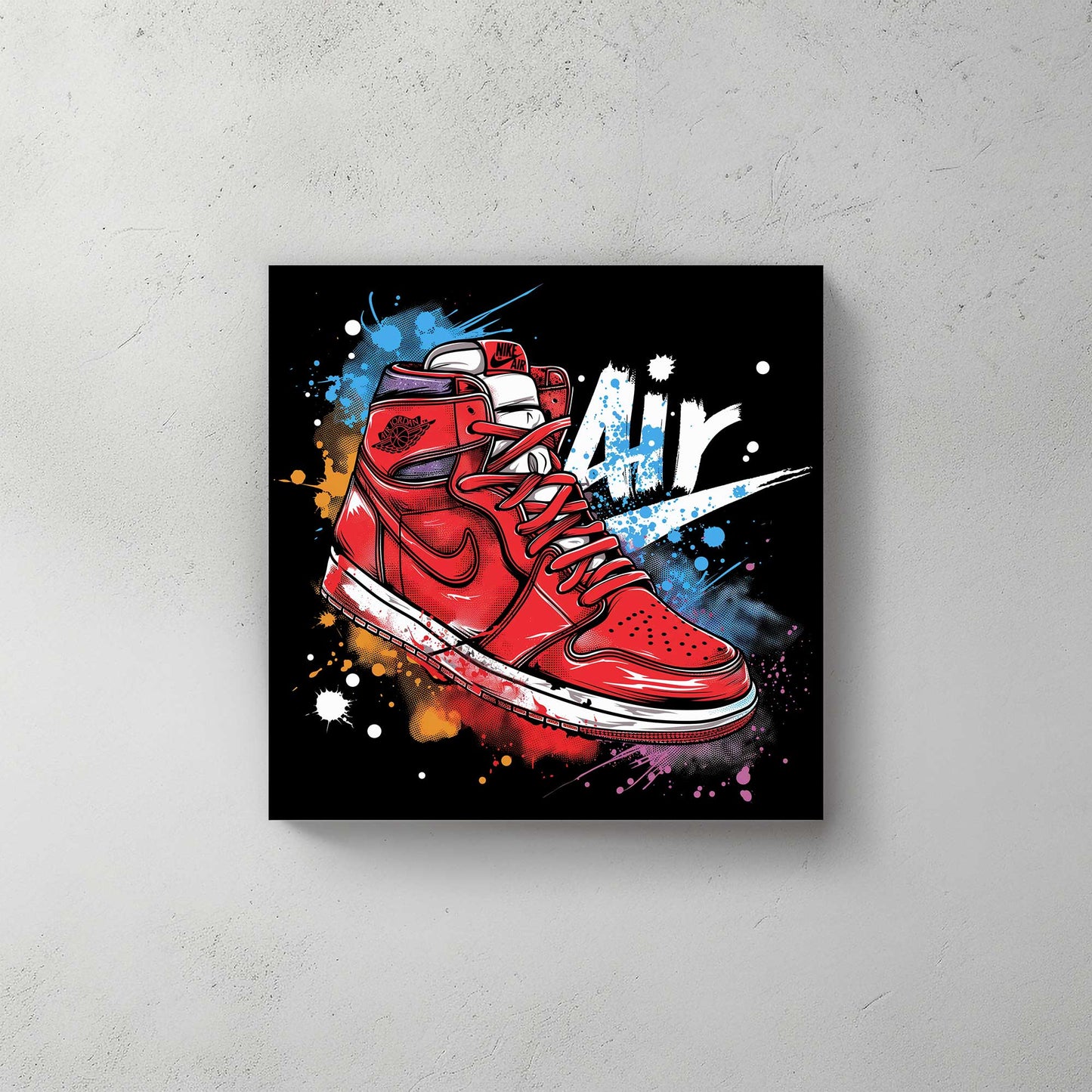 Red Jordans #470 Canvas Wall Art & Metal Prints