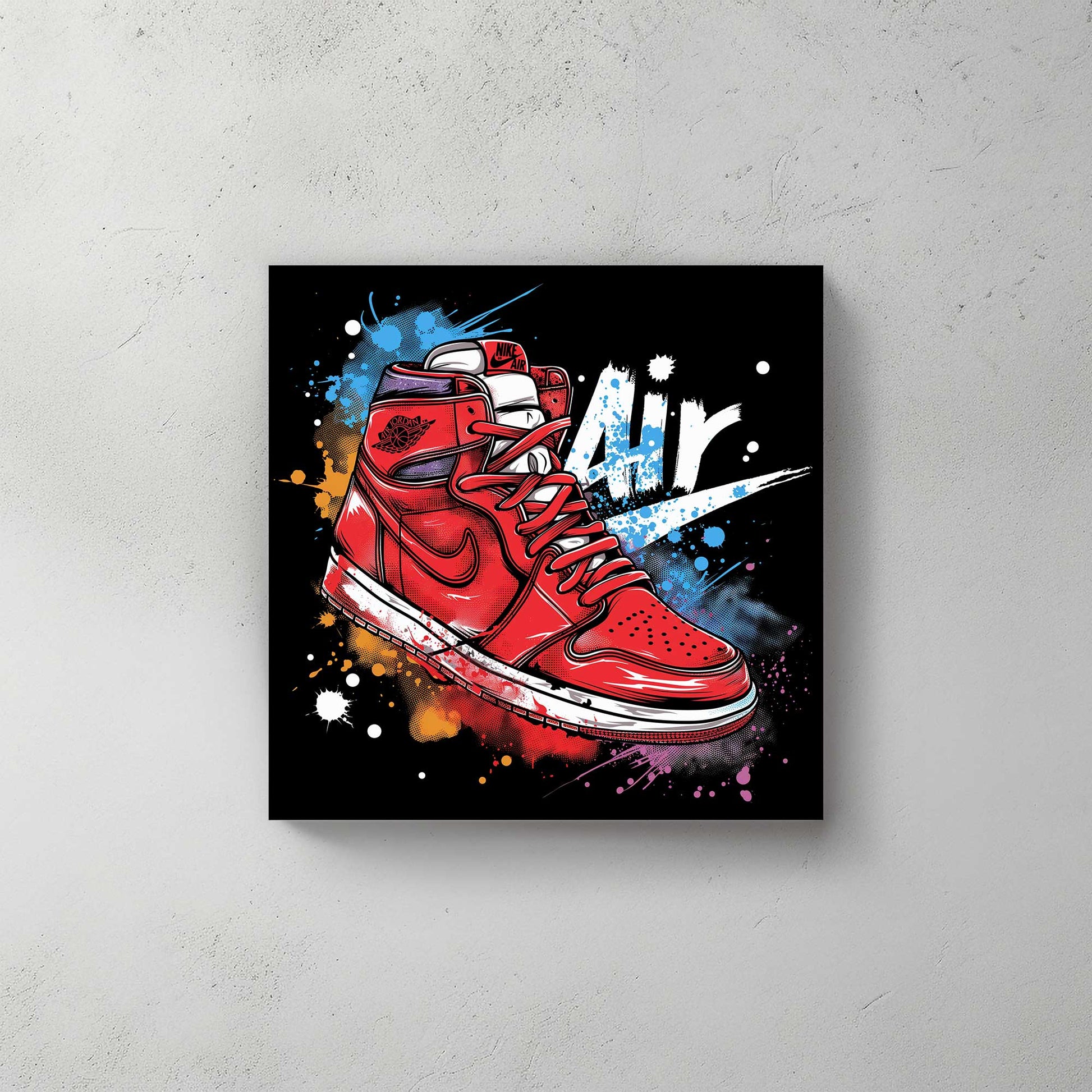 Red Jordans #470 Canvas Wall Art & Metal Prints