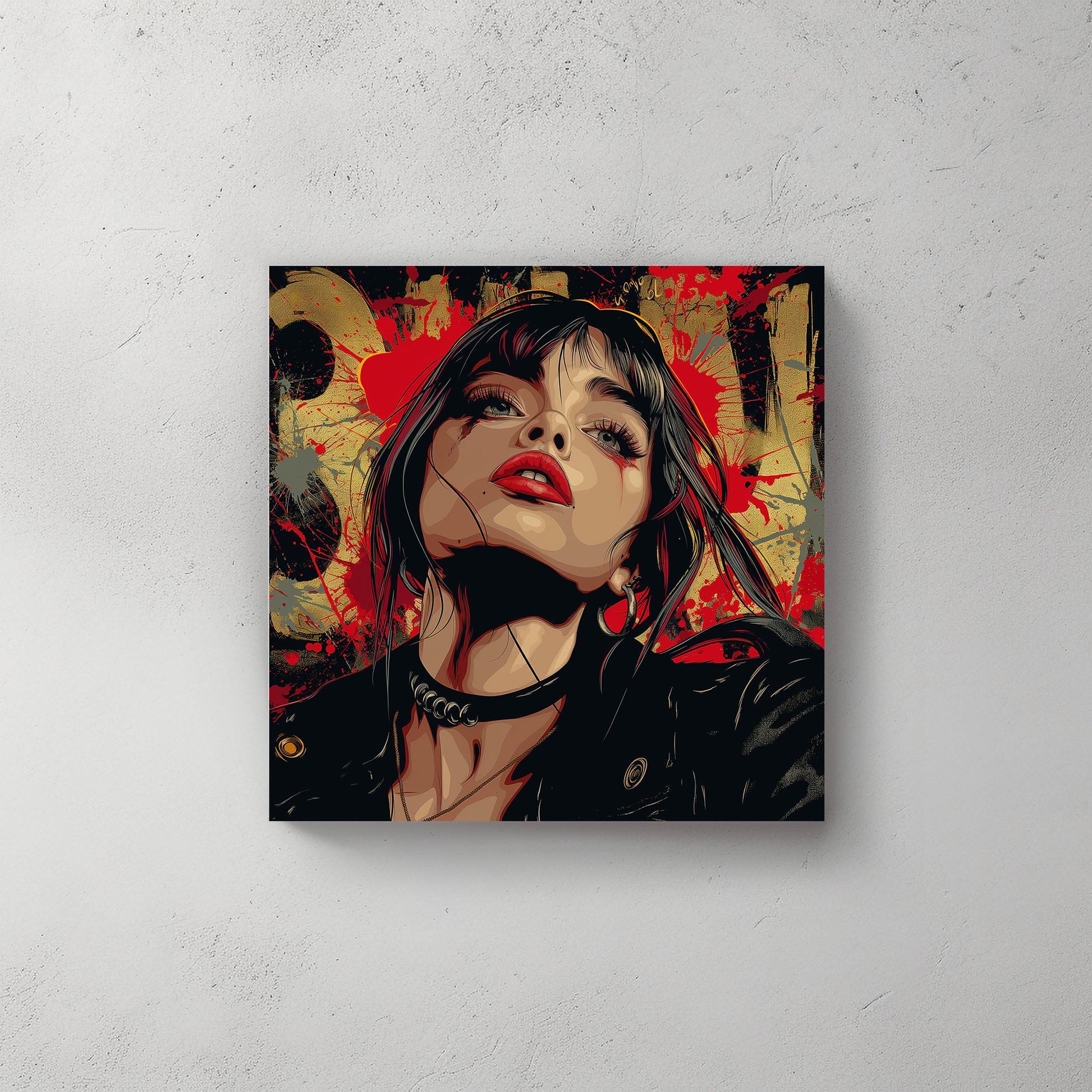 Punk Lipstick #479 Canvas Wall Art & Metal Prints