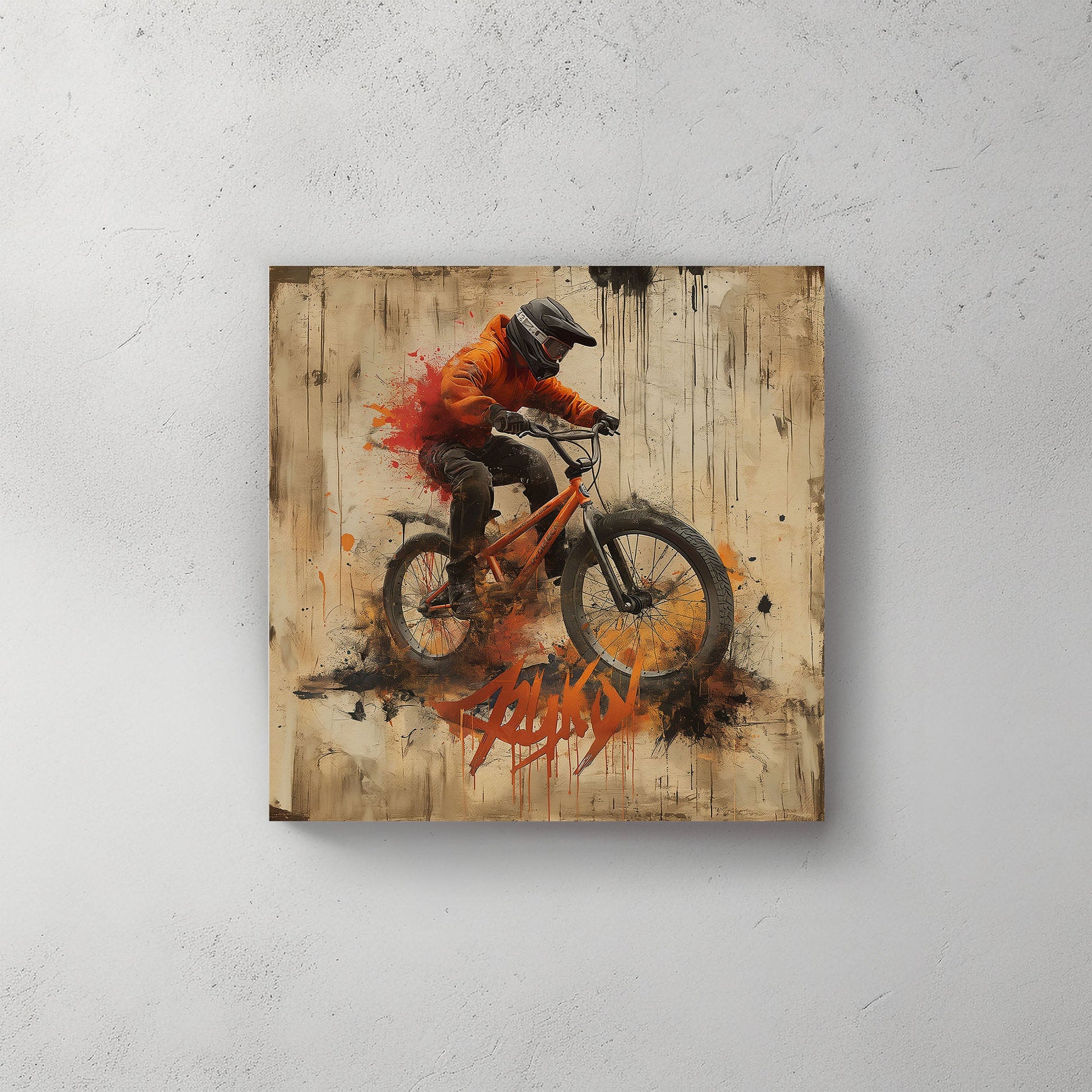 Orange BMX #480 Canvas Wall Art & Metal Prints