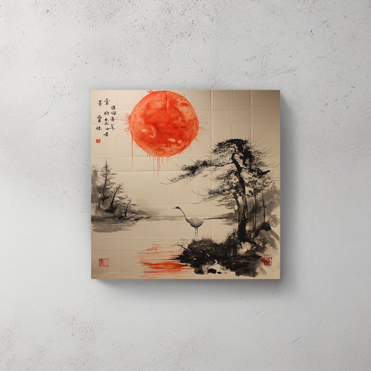 Red Sun Views #493 Canvas Wall Art & Metal Prints