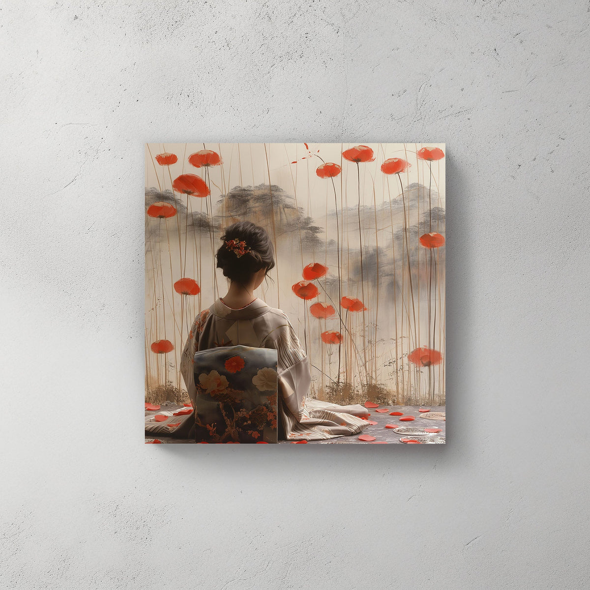 Red Blossoms #494 Canvas Wall Art & Metal Prints